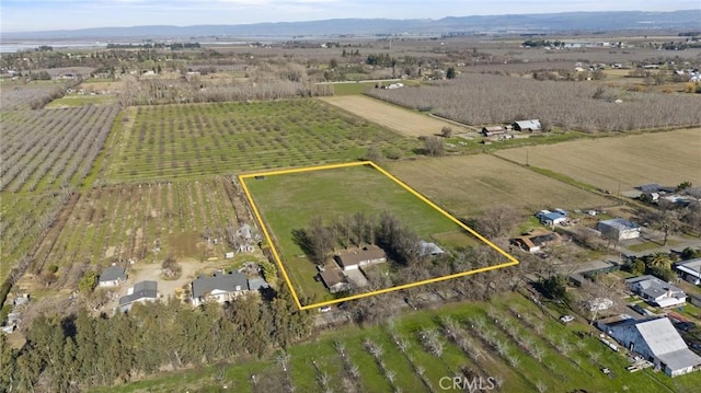bird's eye view with a rural view