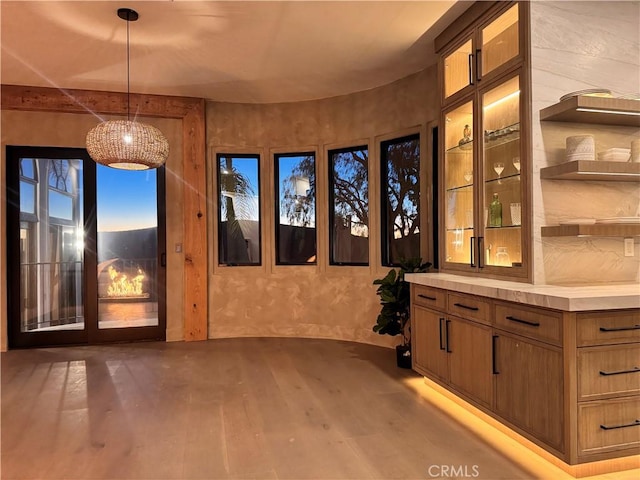 interior space with wood finished floors