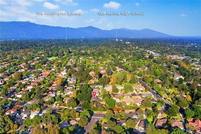 aerial view featuring a mountain view