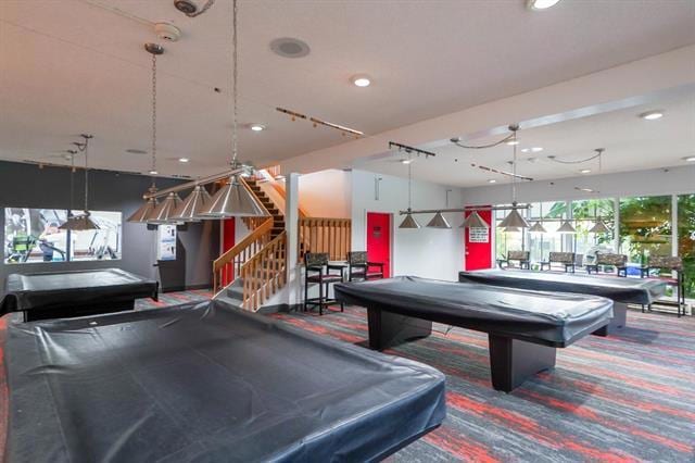 recreation room with billiards