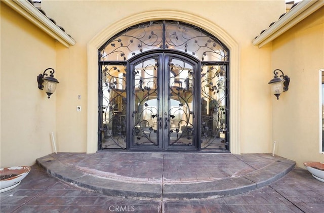 entrance to property with french doors