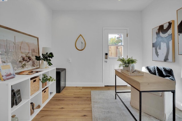 foyer featuring light wood-type flooring