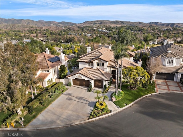 bird's eye view featuring a mountain view