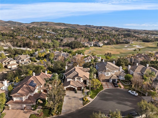 bird's eye view featuring a mountain view