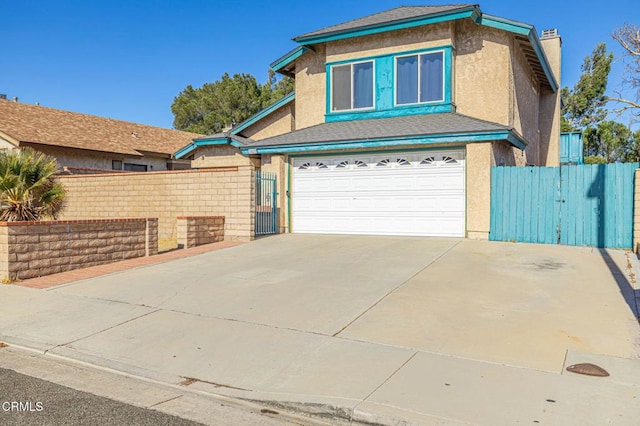 view of front facade featuring a garage