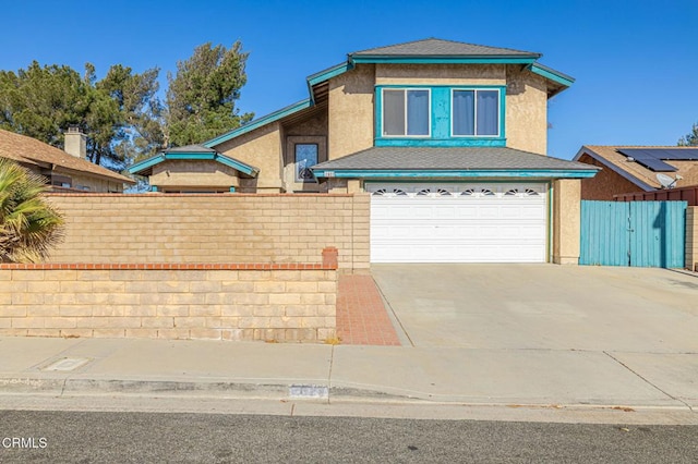 view of property with a garage