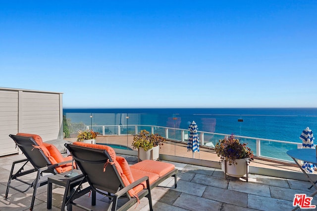 balcony with a water view