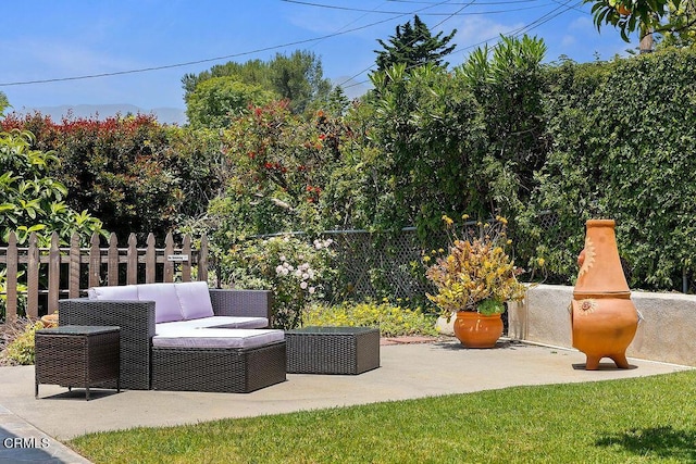 view of patio featuring outdoor lounge area