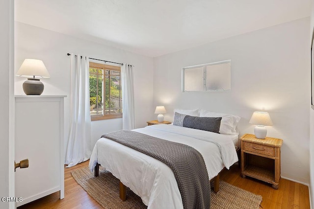 bedroom featuring light hardwood / wood-style flooring