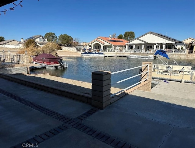 exterior space with a boat dock