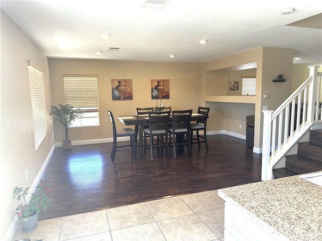 view of tiled dining area