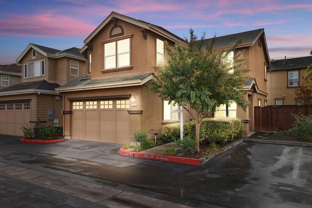 view of front facade with a garage