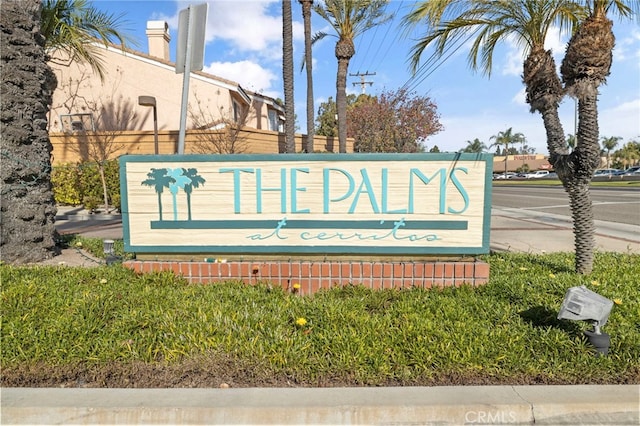 view of community sign