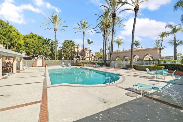 view of pool featuring a patio