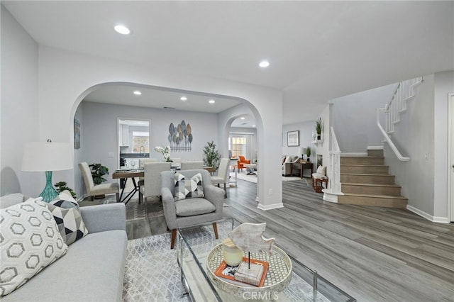 living room featuring hardwood / wood-style flooring