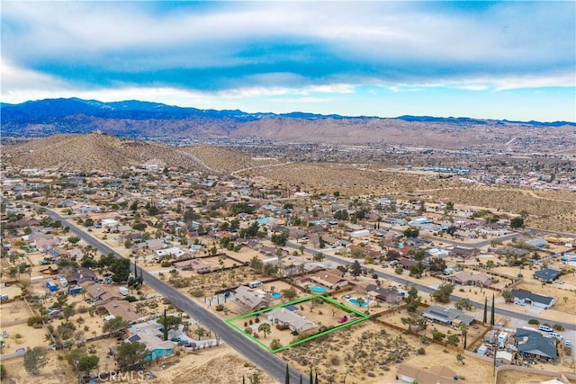 bird's eye view featuring a mountain view