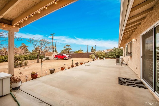 view of patio featuring central AC unit