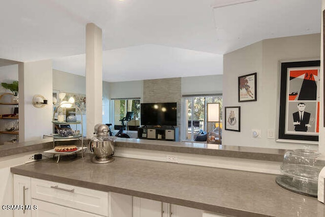 kitchen with white cabinetry