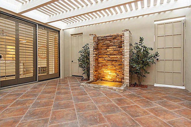 view of patio / terrace featuring a pergola