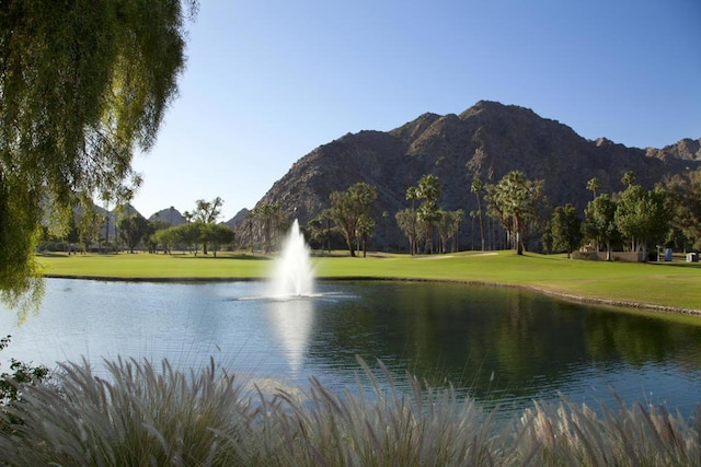 property view of water featuring a mountain view