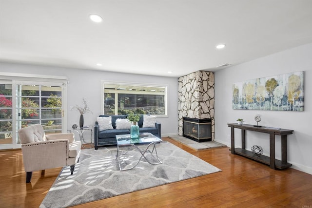 living room featuring hardwood / wood-style flooring