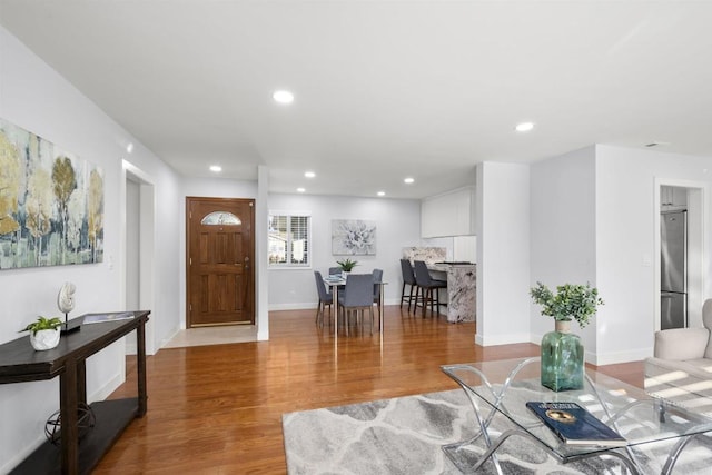 living room featuring hardwood / wood-style flooring