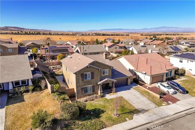 bird's eye view featuring a mountain view