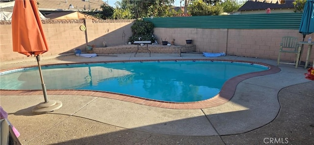 view of swimming pool featuring a patio