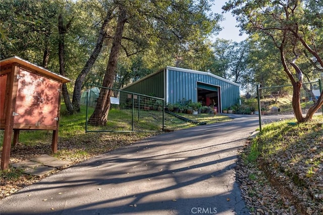 view of outdoor structure with a garage