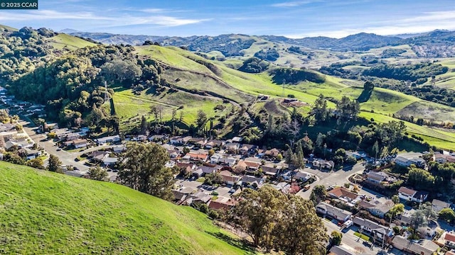 bird's eye view featuring a mountain view