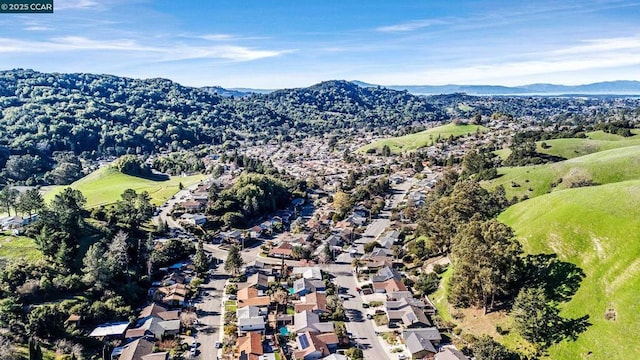 drone / aerial view with a mountain view