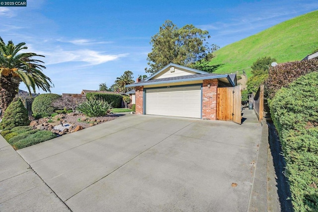 exterior space with a garage