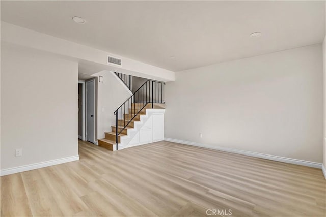 empty room featuring light wood-type flooring