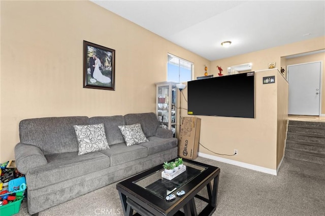 living room with carpet