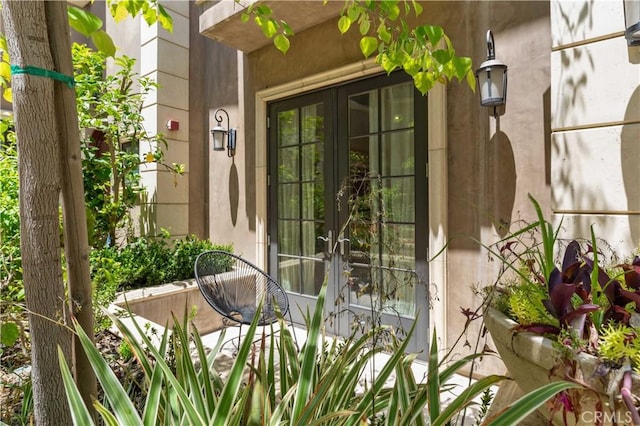 doorway to property with french doors