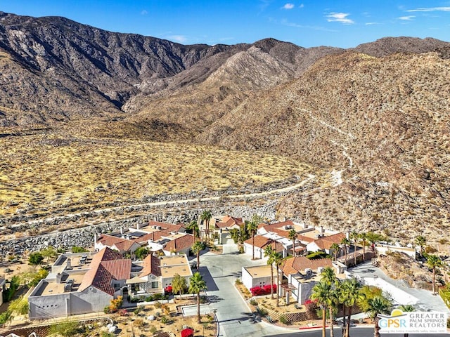 aerial view with a mountain view