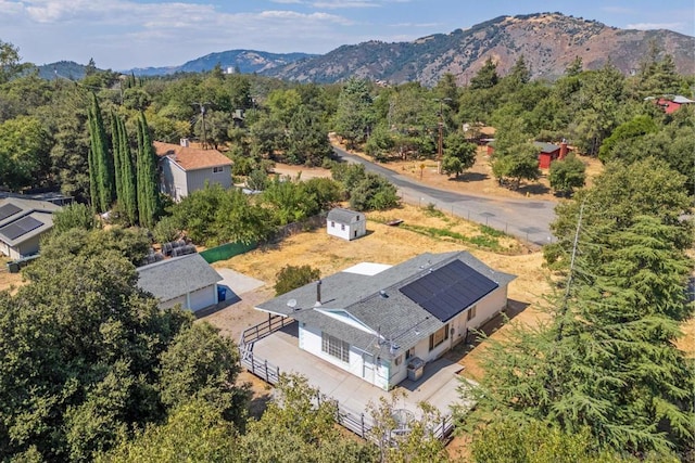 aerial view with a mountain view