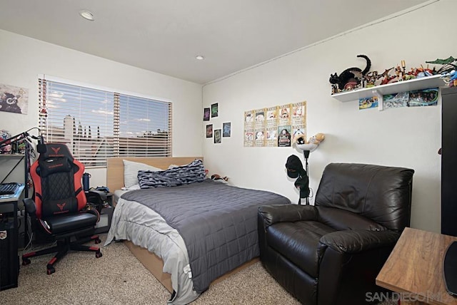 view of carpeted bedroom