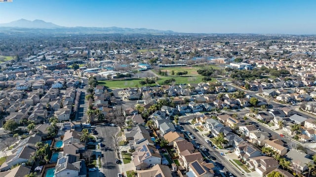 drone / aerial view with a mountain view