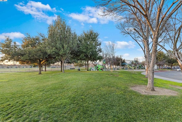 view of yard featuring a playground