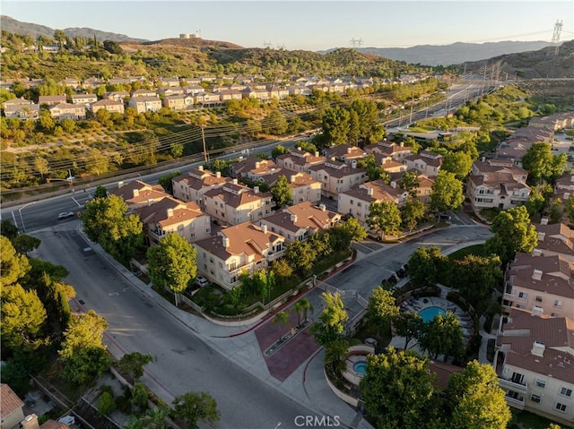 bird's eye view with a mountain view