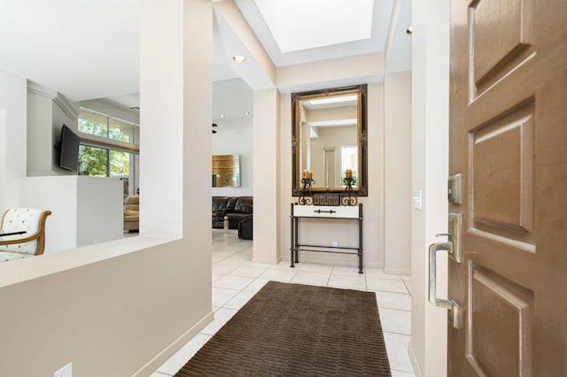 entryway featuring light tile patterned floors