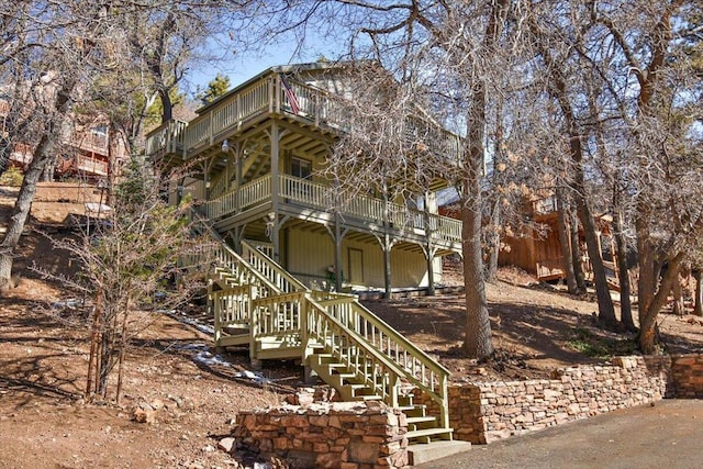 exterior space featuring a wooden deck