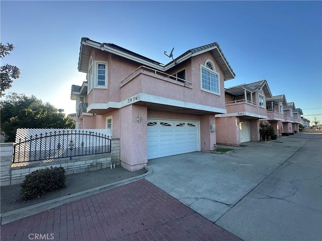 front of property with a garage