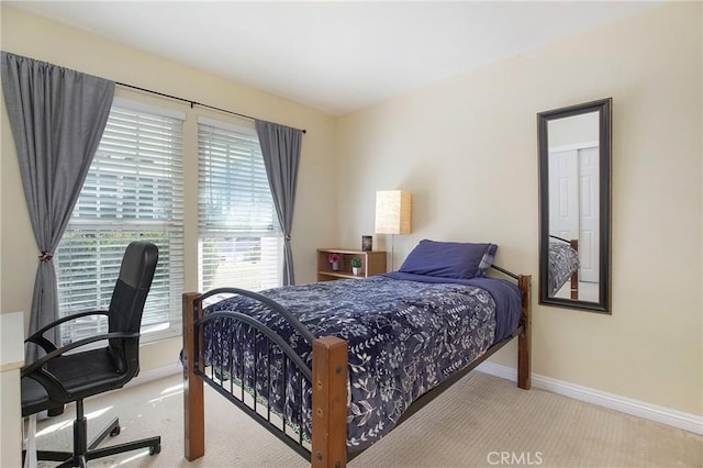 bedroom featuring carpet