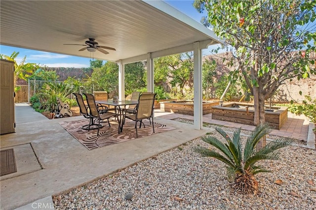 view of patio / terrace with ceiling fan