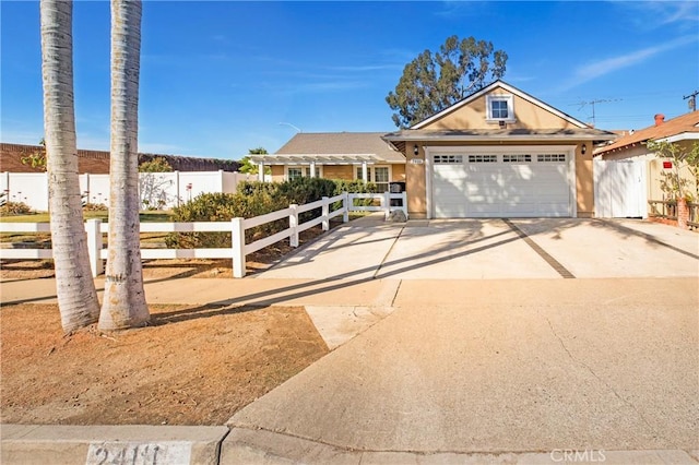 view of front of house with a garage