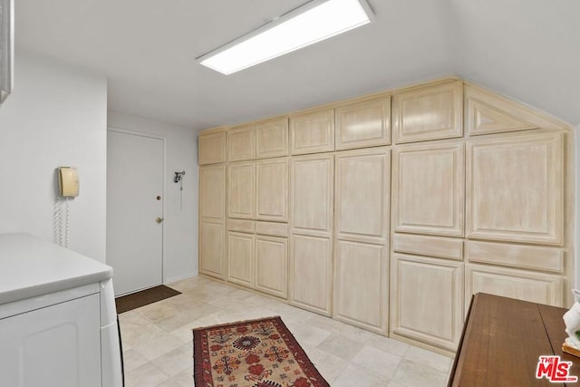 interior space with light brown cabinetry