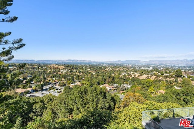 drone / aerial view with a mountain view