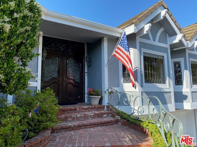 entrance to property with french doors